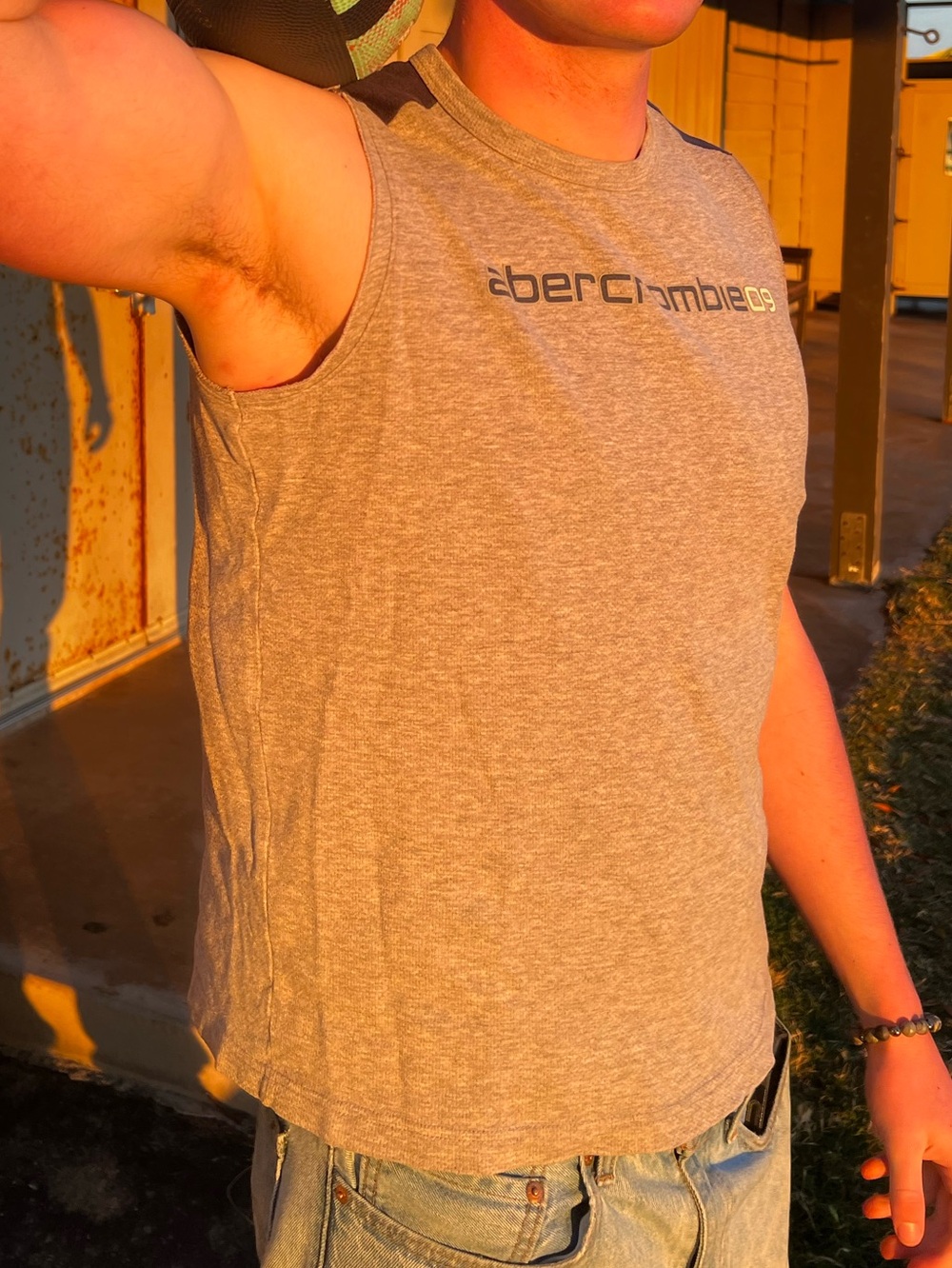 Abercrombie & Fitch MEN 09 Sleeveless Logo Tank GYM ISSUE ATHLETIC SHIRT VINTAGE